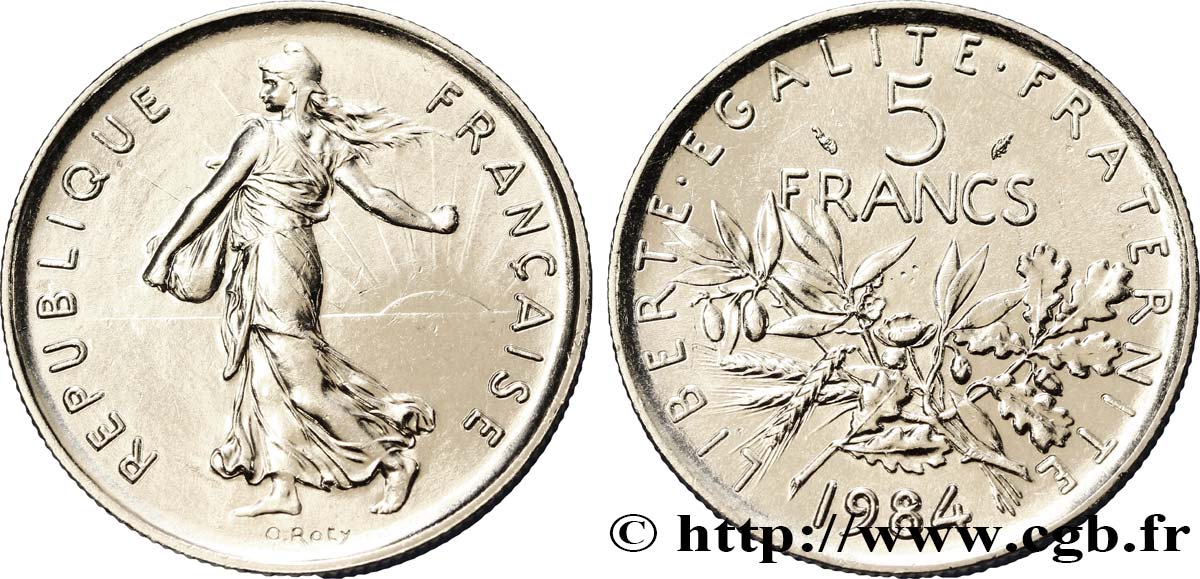 5 francs Semeuse, nickel 1984 Pessac F.341/16 MS67 