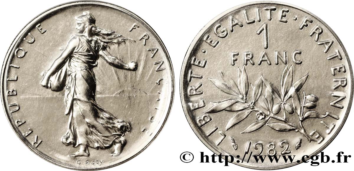 1 franc Semeuse, nickel 1982 Pessac F.226/27 MS70 