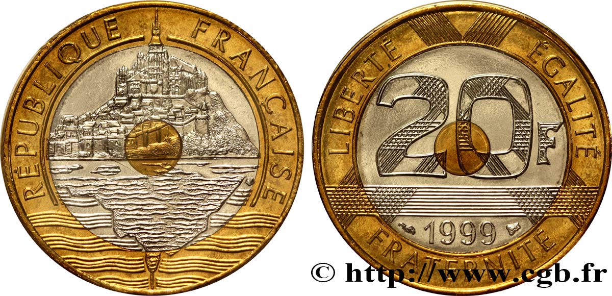 20 francs Mont Saint-Michel, BU (Brillant Universel)  1999 Pessac F.403/15 FDC68 