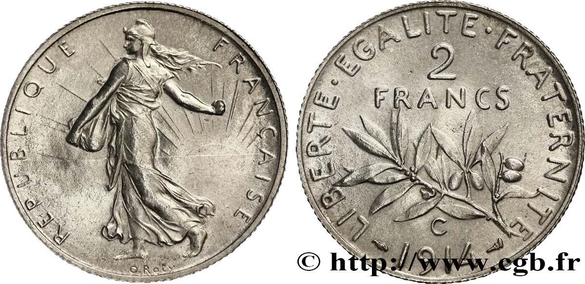 2 francs Semeuse 1914 Castelsarrasin F.266/16 SPL58 