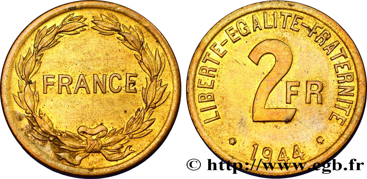 2 francs France 1944  F.271/1 TTB52 