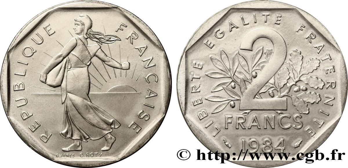 2 francs Semeuse, nickel 1984 Pessac F.272/8 FDC70 