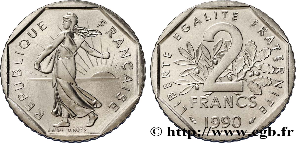 2 francs Semeuse, nickel 1990 Pessac F.272/14 ST65 