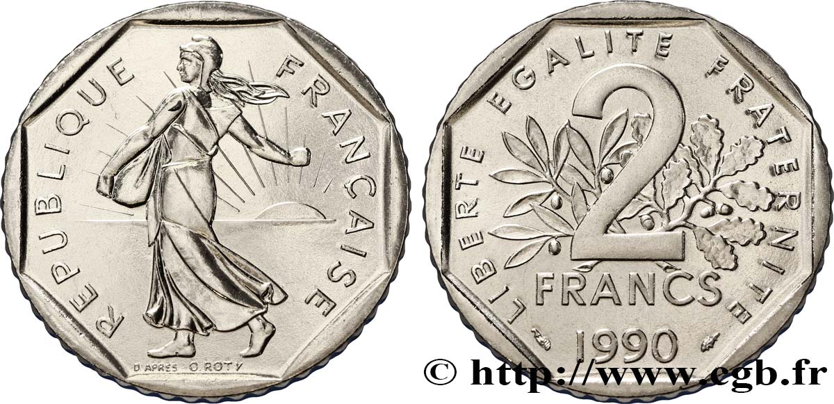 2 francs Semeuse, nickel 1990 Pessac F.272/14 MS65 