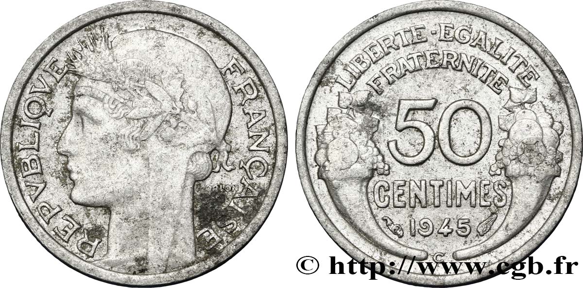 50 centimes Morlon, légère 1945 Castelsarrasin F.194/7 BB48 