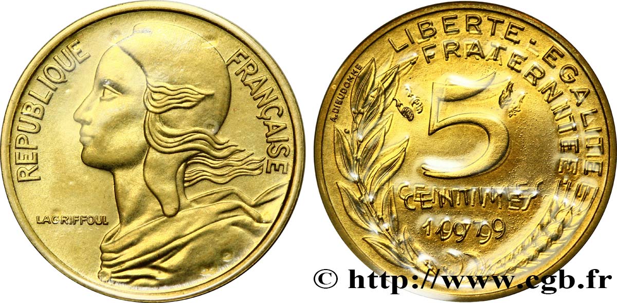 5 centimes Marianne 1979 Pessac F.125/15 MS70 