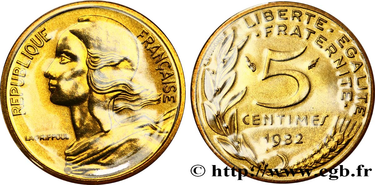 5 centimes Marianne 1982 Pessac F.125/18 MS67 