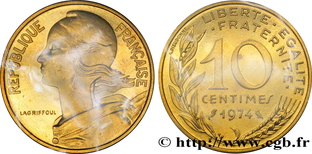 10 centimes Marianne 1974 Pessac F.144/14 MS70 