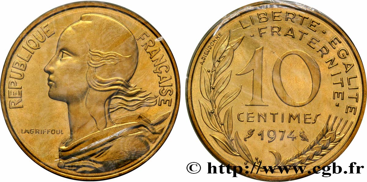 10 centimes Marianne 1974 Pessac F.144/14 FDC70 