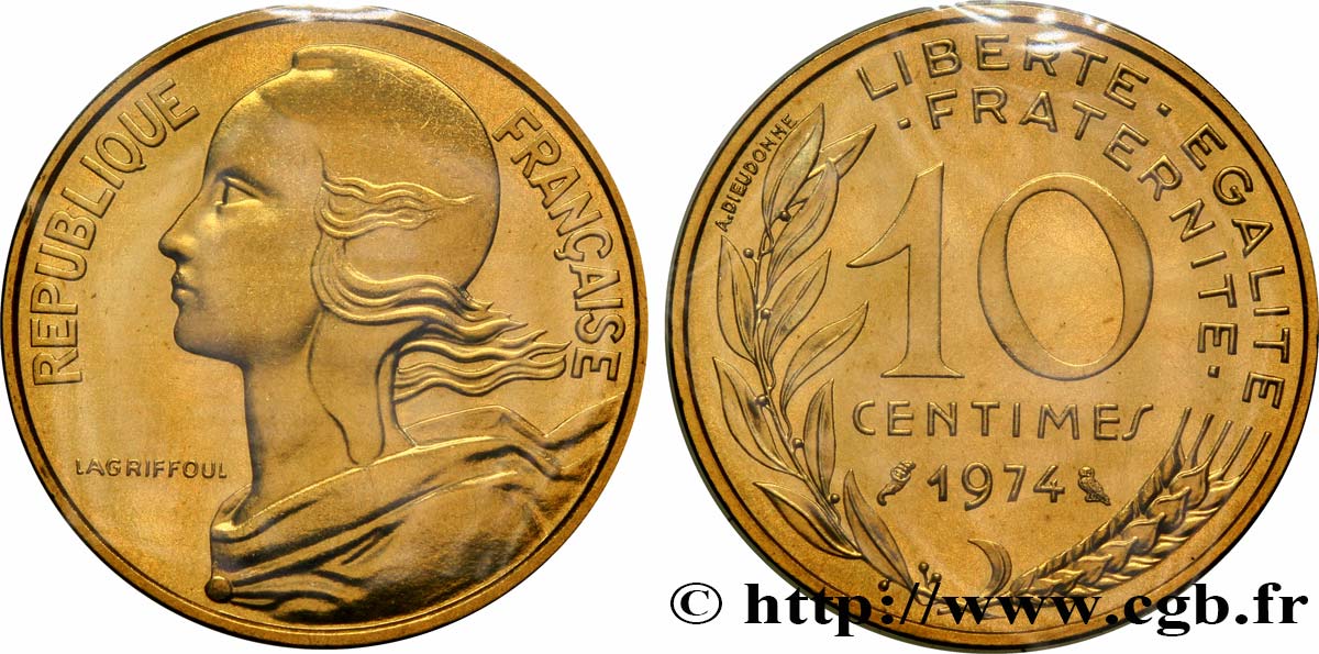 10 centimes Marianne 1974 Pessac F.144/14 FDC70 