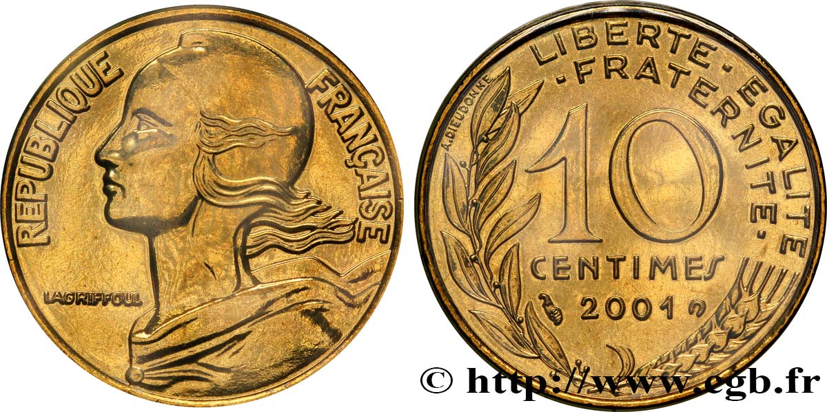 10 centimes Marianne 2001 Pessac F.144/45 FDC68 