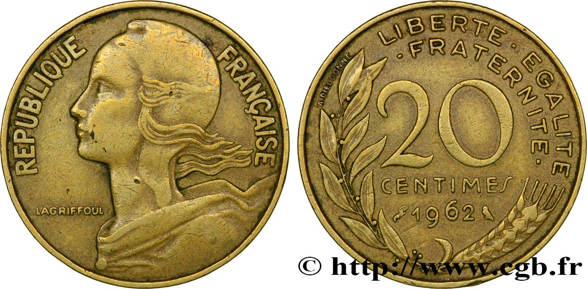 20 centimes Marianne 1962 Paris F.156/2 MBC40 