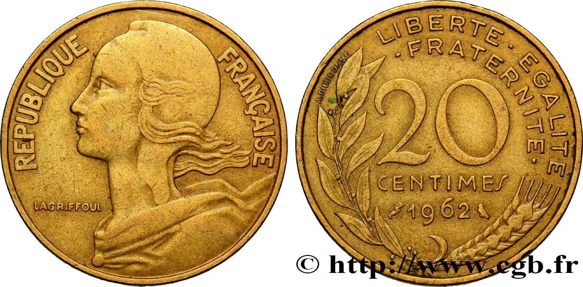20 centimes Marianne 1962 Paris F.156/2 BB40 