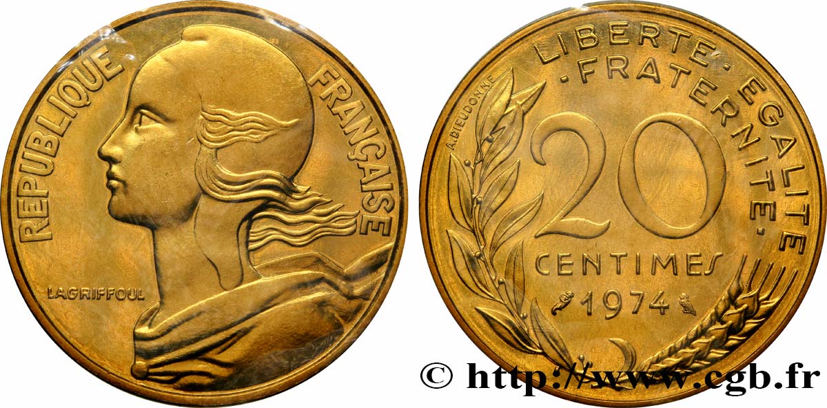 20 centimes Marianne 1974 Pessac F.156/14 FDC68 