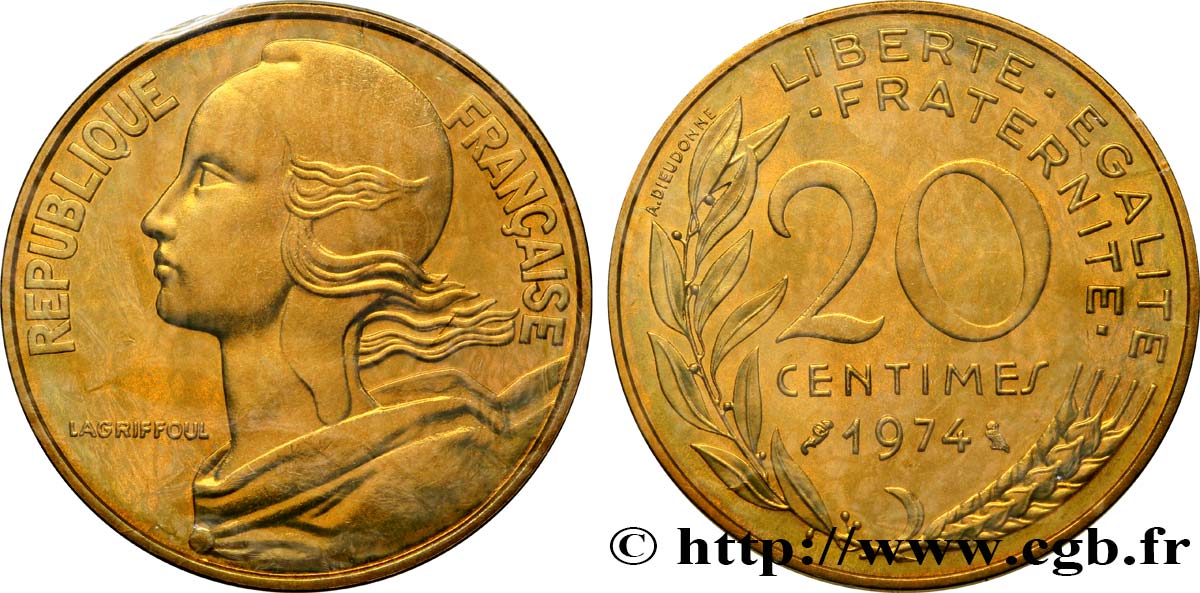 20 centimes Marianne 1974 Pessac F.156/14 ST68 