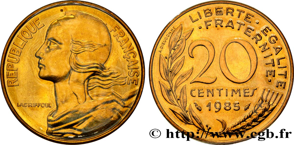 20 centimes Marianne 1985 Pessac F.156/25 MS70 