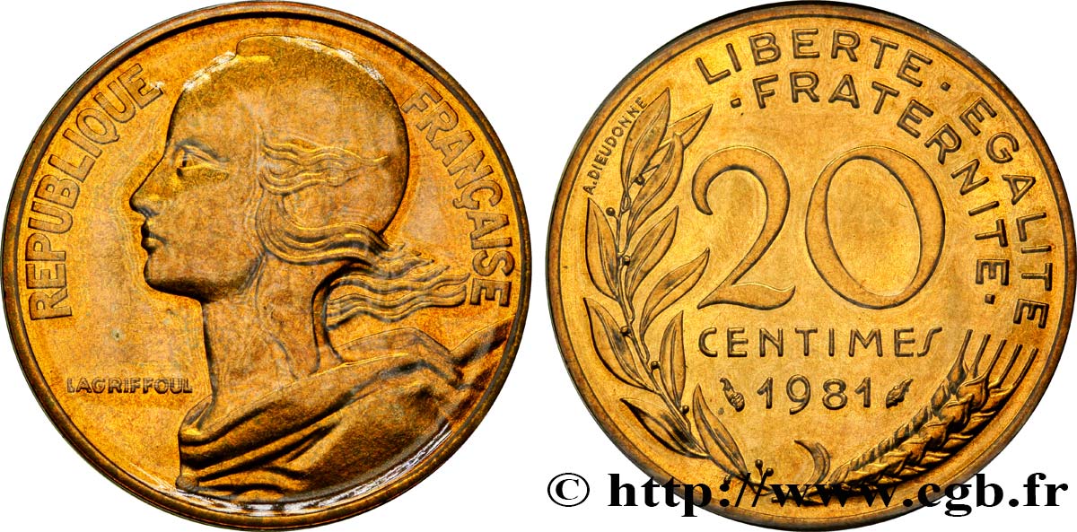 20 centimes Marianne 1981 Pessac F.156/21 FDC70 
