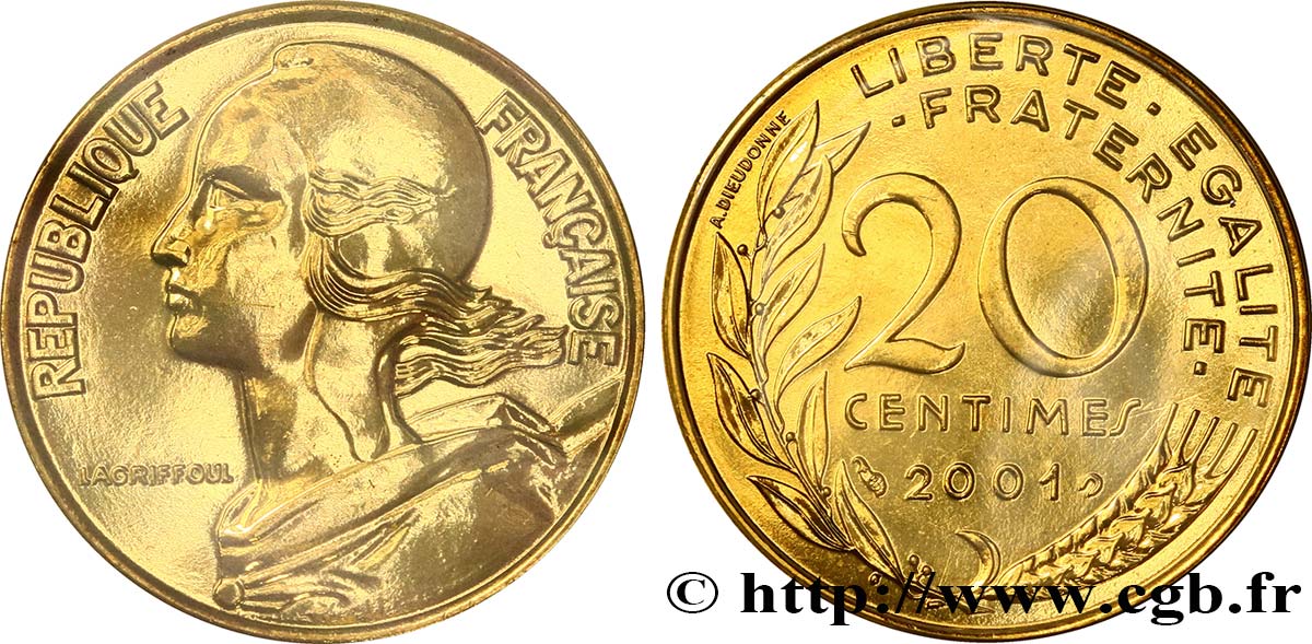20 centimes Marianne 2001 Pessac F.156/46 FDC68 