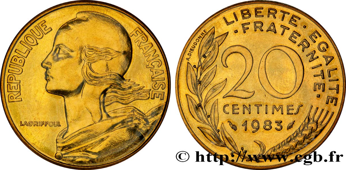 20 centimes Marianne 1983 Pessac F.156/23 MS67 