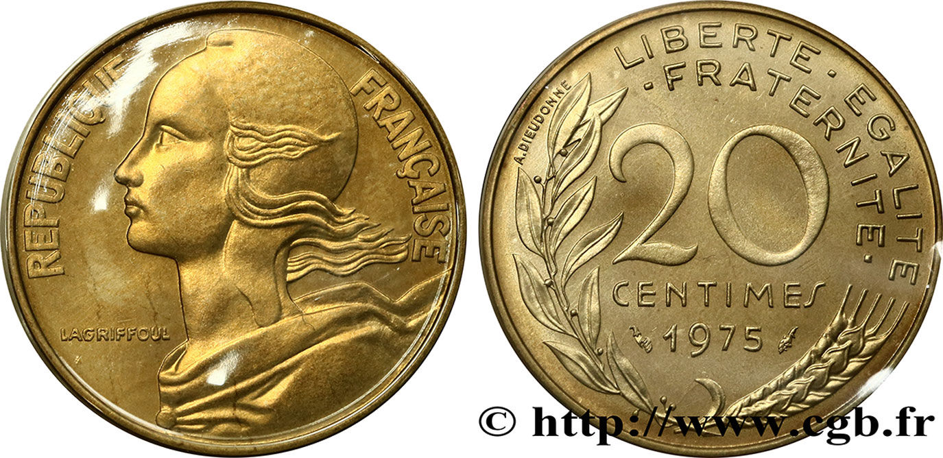 20 centimes Marianne 1975 Pessac F.156/15 FDC68 