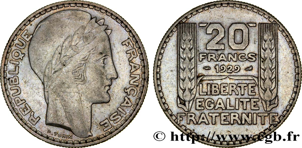 20 francs Turin 1929  F.400/2 TTB45 