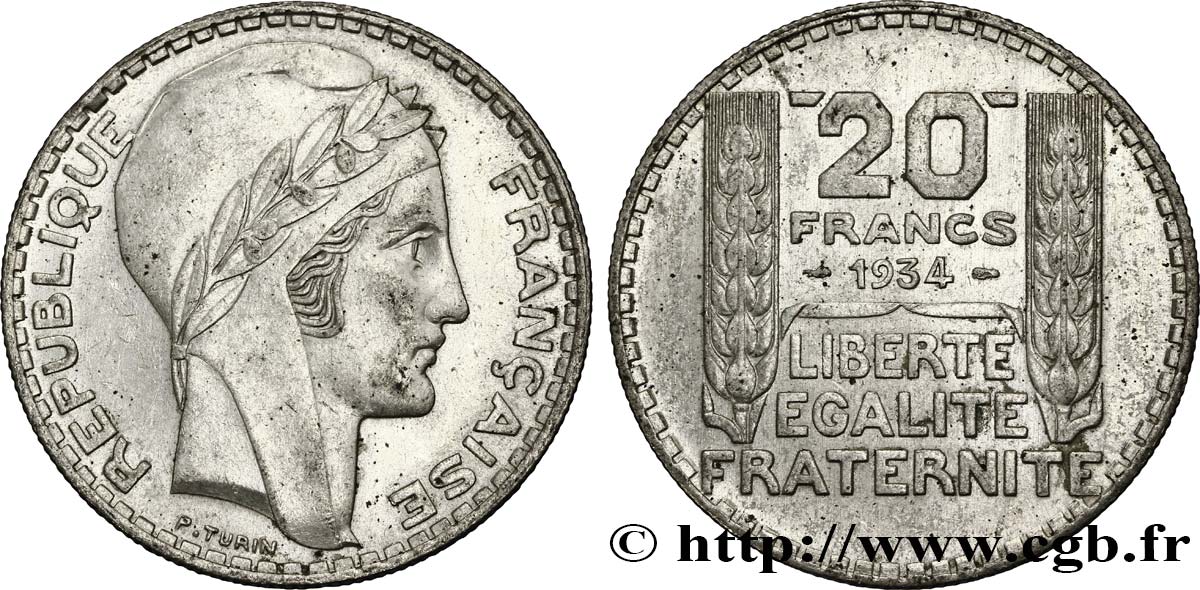 20 francs Turin 1934  F.400/6 AU52 