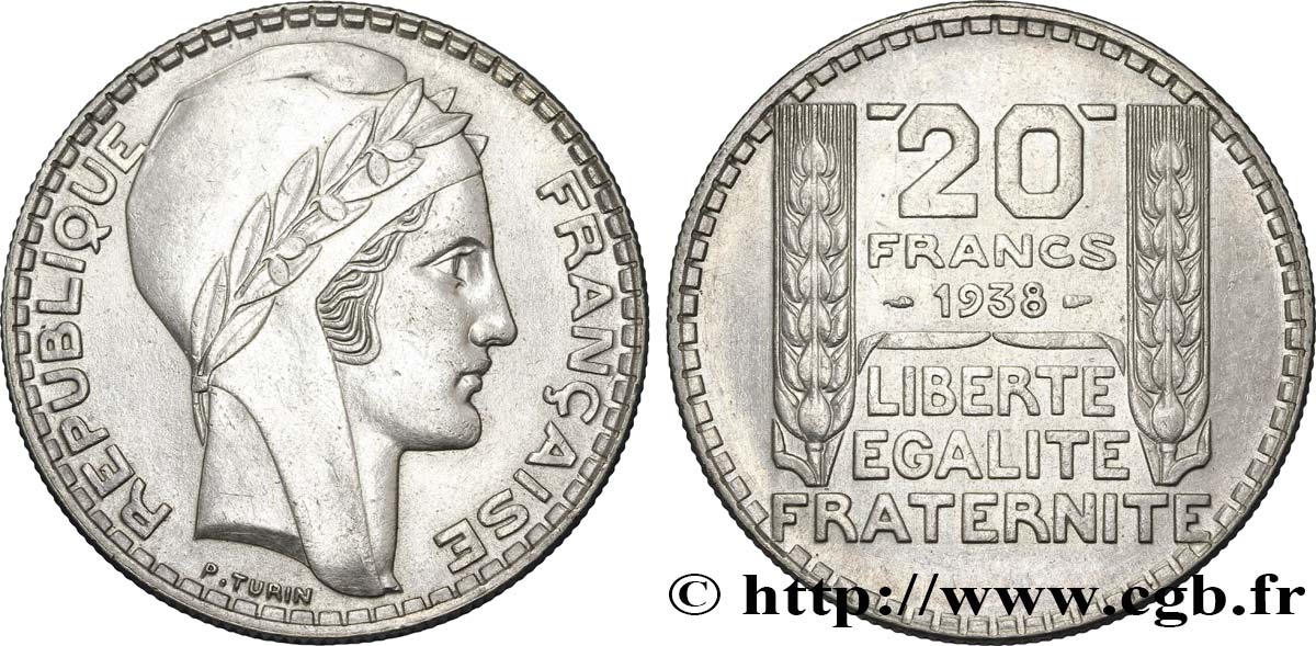 20 francs Turin 1938  F.400/9 AU55 