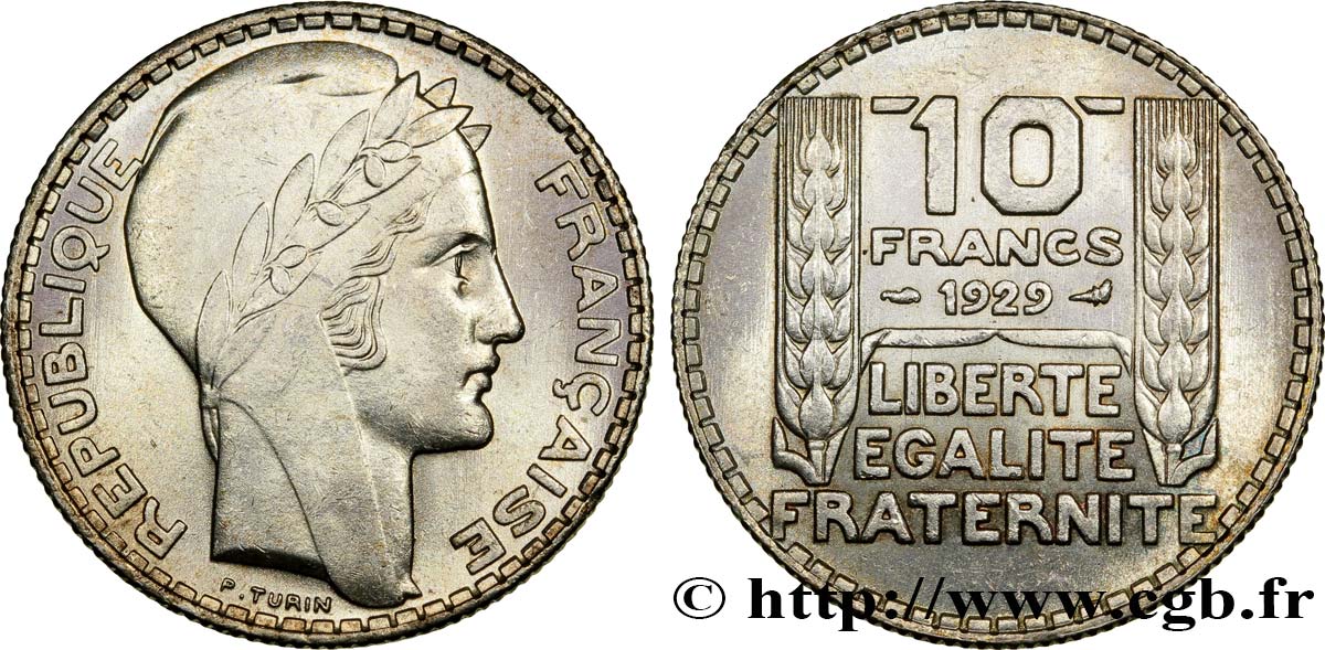 10 francs Turin 1929  F.360/2 MS62 