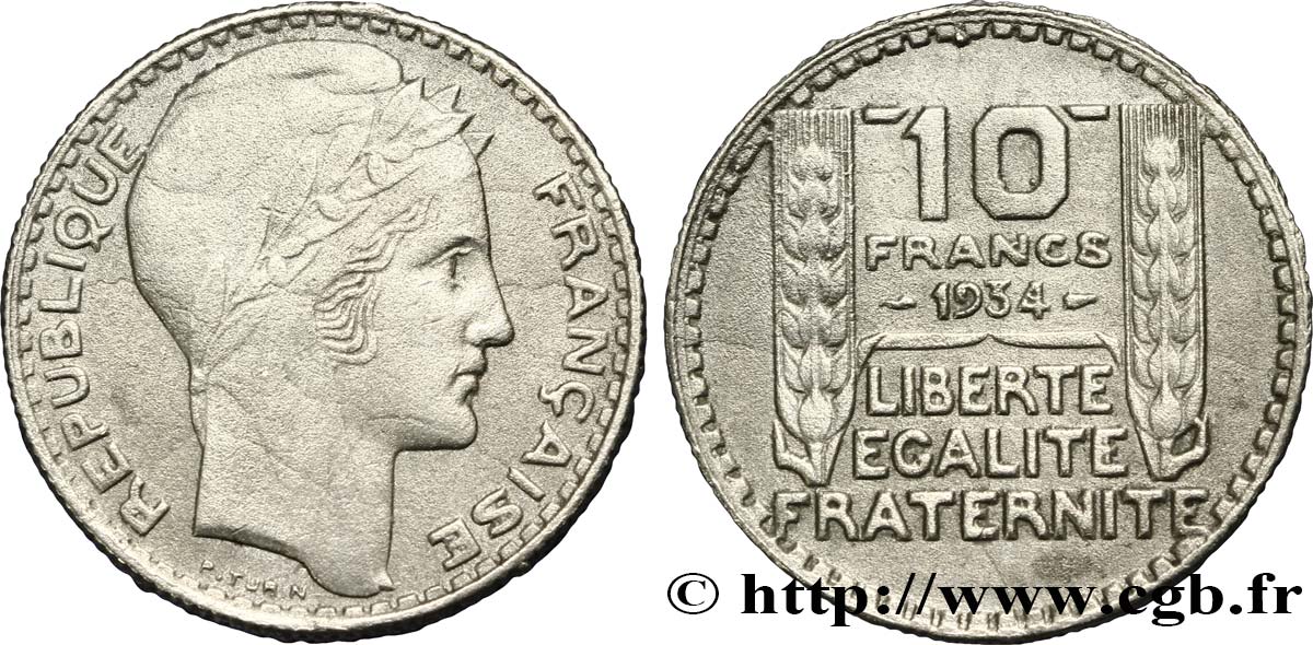 Faux de 10 francs Turin 1934  F.360/7 var. MBC45 