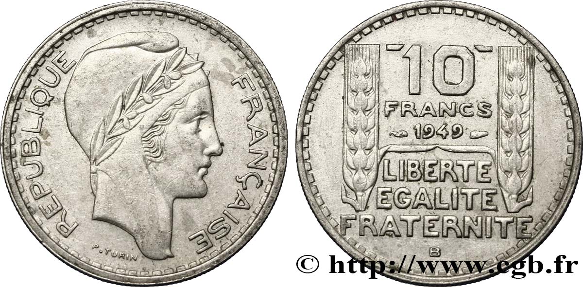 10 francs Turin, petite tête 1949 Beaumont-Le-Roger F.362/7 AU52 