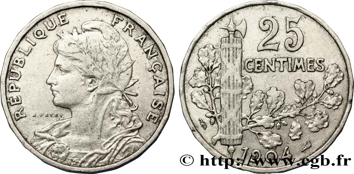 25 centimes Patey, 2e type 1904  F.169/2 VF35 