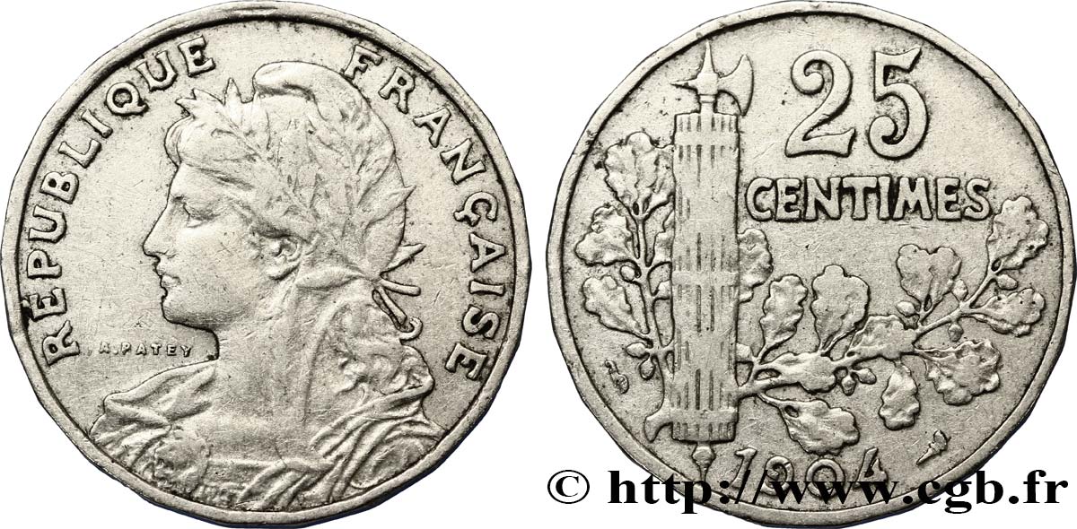 25 centimes Patey, 2e type 1904  F.169/2 S35 