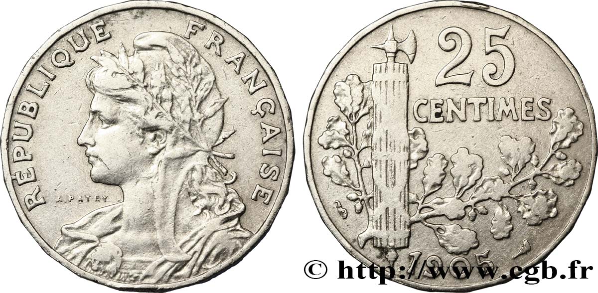 25 centimes Patey, 2e type 1905  F.169/3 S35 