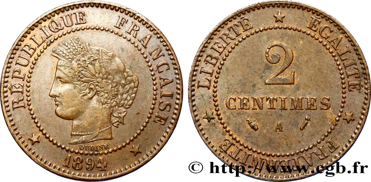 2 centimes Cérès 1894 Paris F.109/20 BB48 
