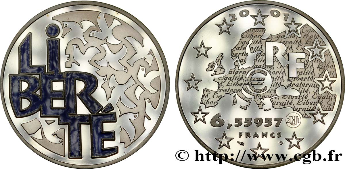Belle Epreuve 6,55957 francs - Liberté 2001  F.1258 1 FDC68 