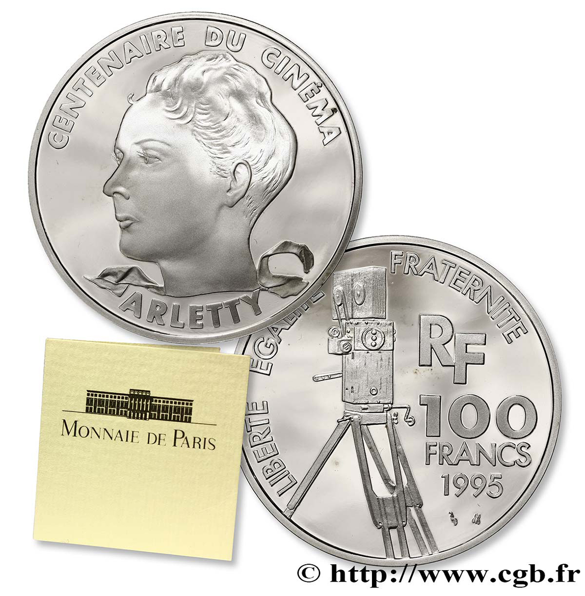 Belle Épreuve 100 francs - Arletty 1995 Paris F5.1642 2 MS70 