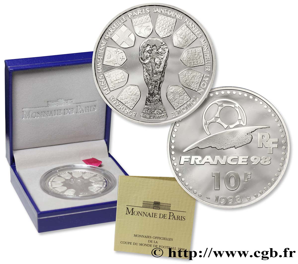 Belle Épreuve 10 francs - La Coupe 1998  F5.1313 1 MS 