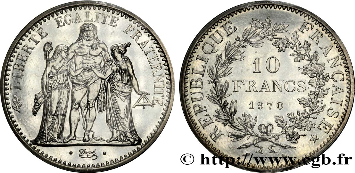 10 francs Hercule 1970  F.364/9 MS68 