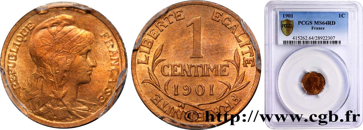 1 centime Daniel-Dupuis 1901 Paris F.105/6 SPL64 