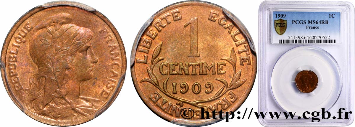 1 centime Daniel-Dupuis 1909  F.105/11 MS62 