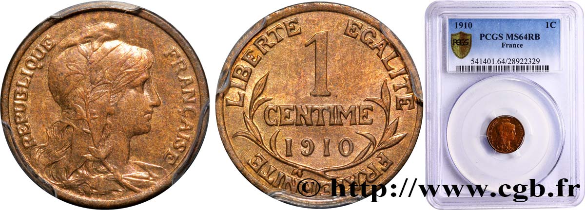 1 centime Daniel-Dupuis 1910 Paris F.105/12 MS62 