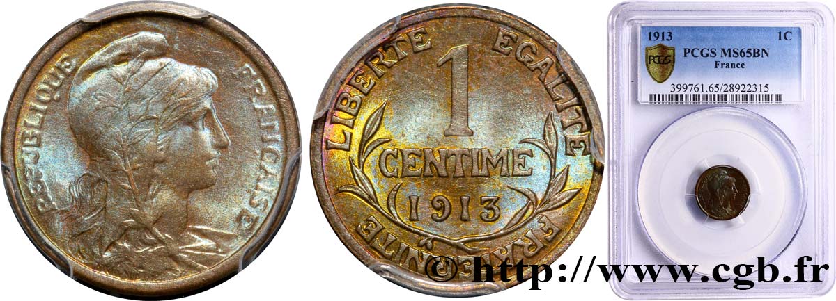 1 centime Daniel-Dupuis 1913  F.105/15 MS65 