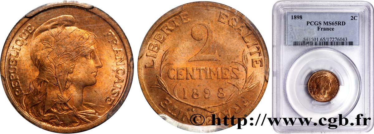 2 centimes Daniel-Dupuis 1898  F.110/1 SPL64 