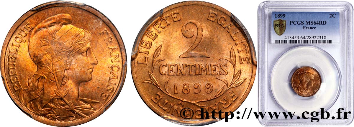 2 centimes Daniel-Dupuis 1899  F.110/3 fST64 