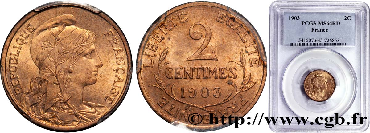 2 centimes Daniel-Dupuis 1903 Paris F.110/8 MS63 
