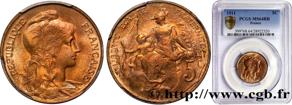 5 centimes Daniel-Dupuis 1911  F.119/23 fST64 
