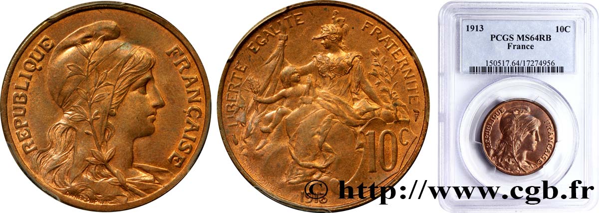 10 centimes Daniel-Dupuis 1913  F.136/22 MS62 