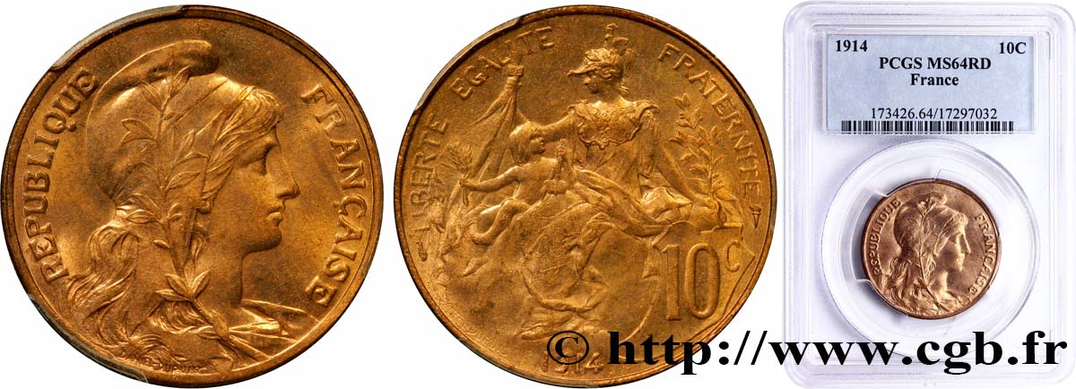 10 centimes Daniel-Dupuis 1914  F.136/23 MS64 