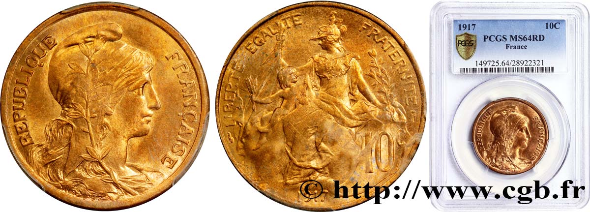 10 centimes Daniel-Dupuis 1917  F.136/28 SPL64 