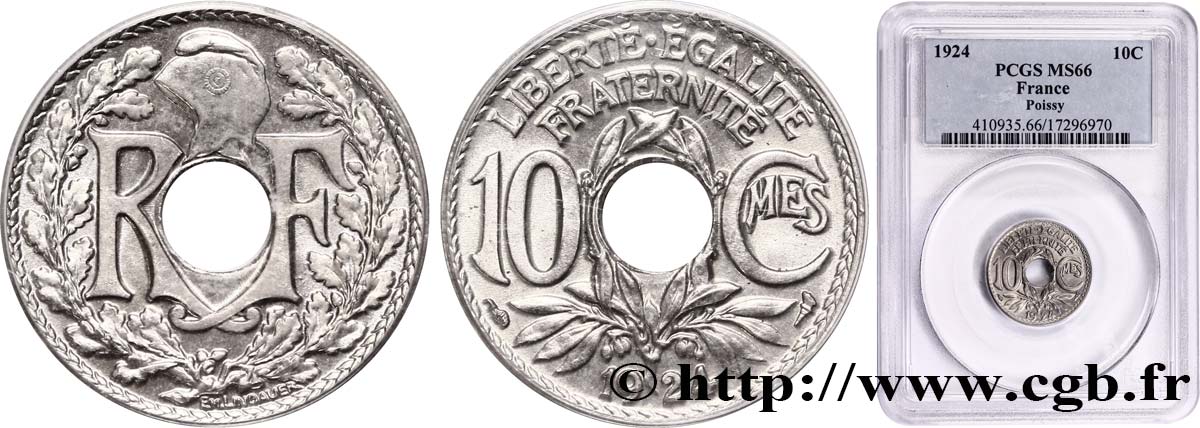 10 centimes Lindauer 1924 Paris F.138/10 FDC66 PCGS